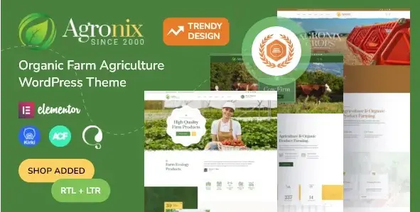 قالب کشاورزی و محصولات ارگانیک Agronix برای وردپرس