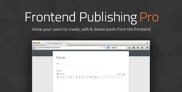 افزونه Frontend Publishing Pro برای وردپرس