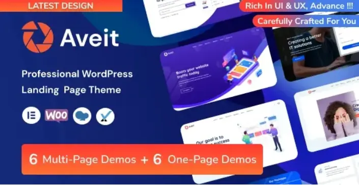Download Aveit landing page template for WordPress