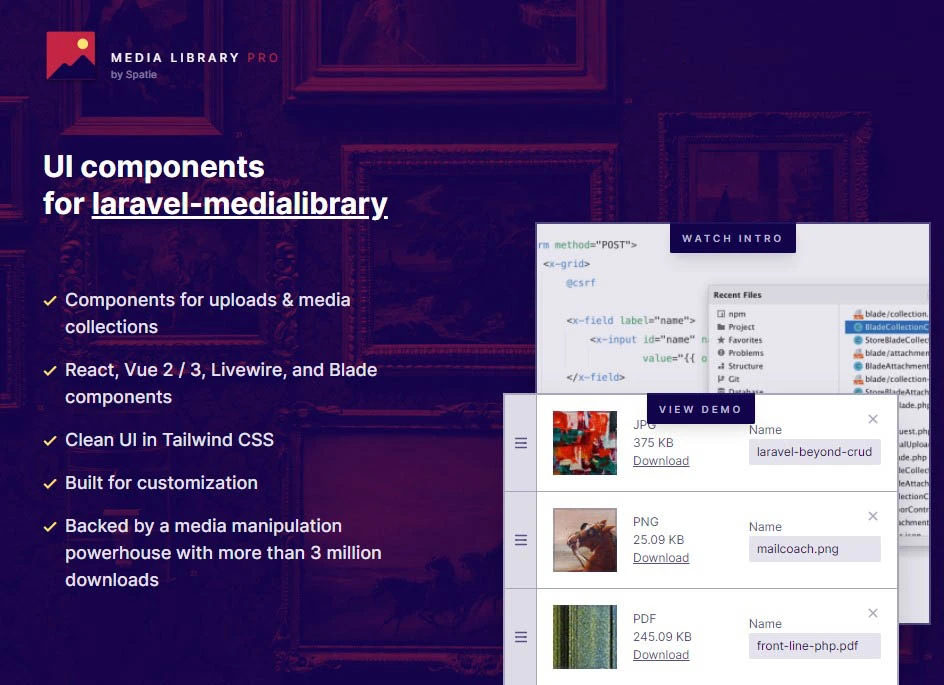 Download Media Library Pro user interface component collection