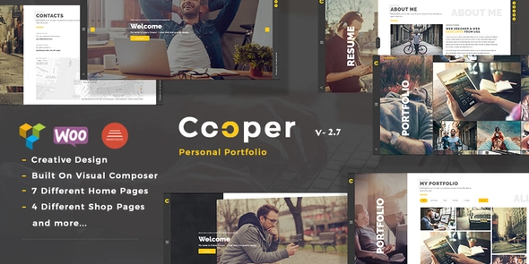 Download Cooper personal portfolio WordPress template