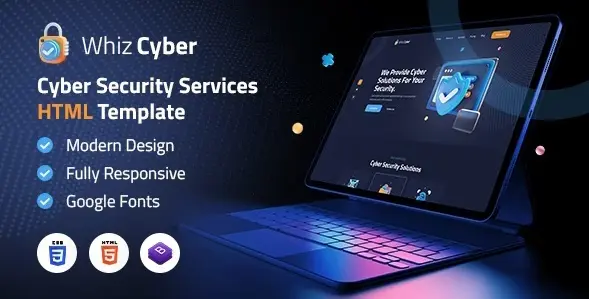 Download the WhizCyber HTML template for cyber security
