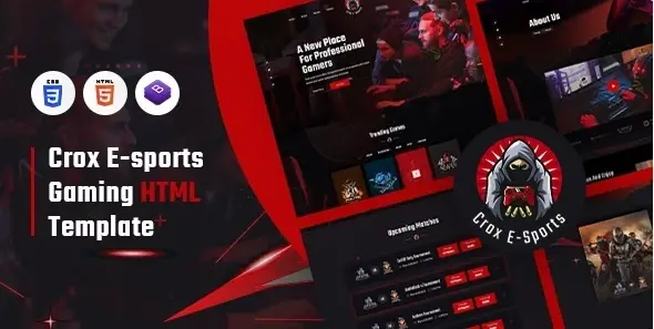 Download CROX HTML template for gaming and electronic sports