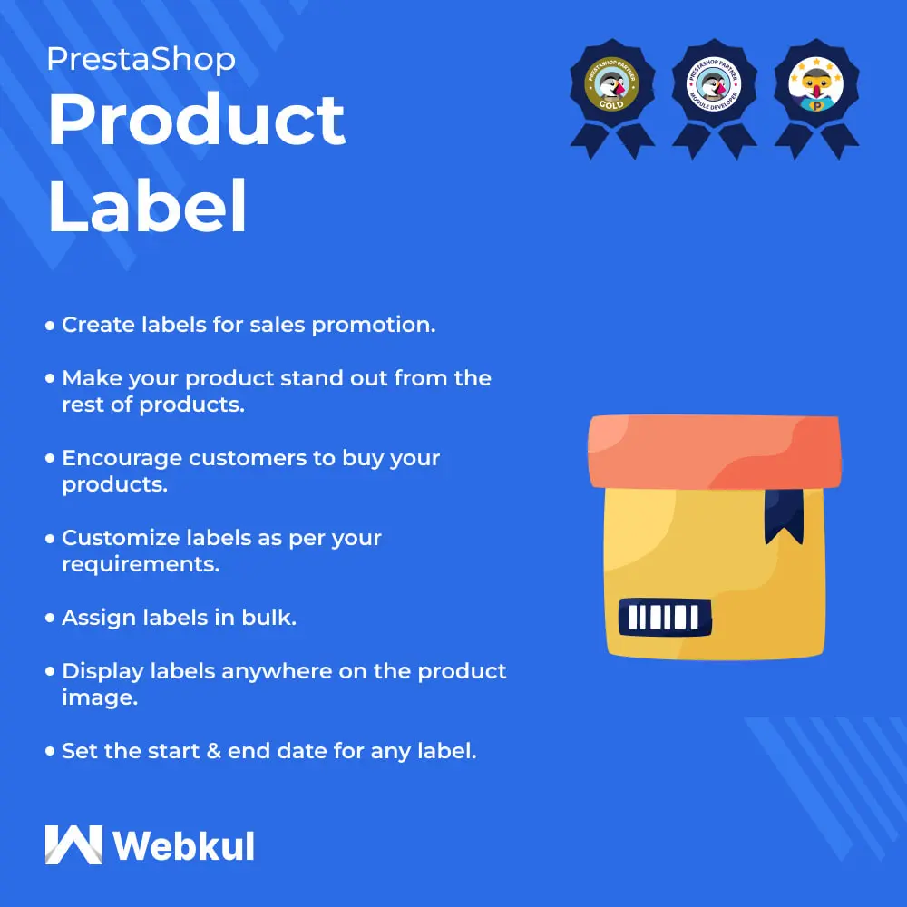 Download the product label module for Prestashop