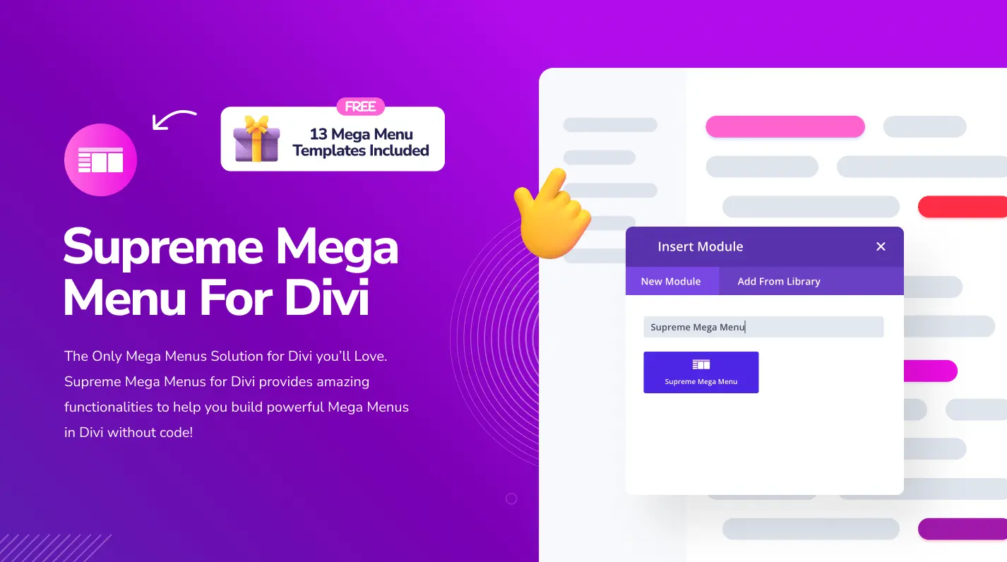 Download the Supreme Mega Menu plugin for Divi