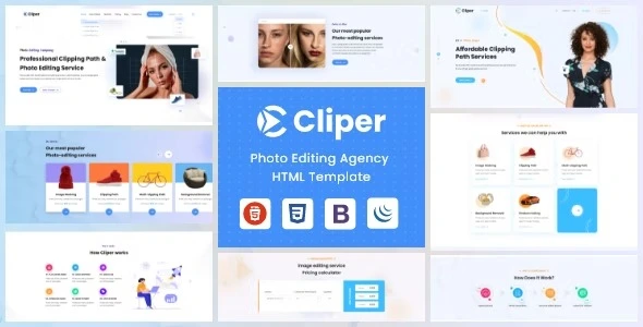 Download the HTML template of Cliper photo editing services