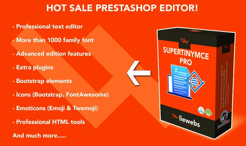 Download SuperTinyMCE PRO module for Prestashop