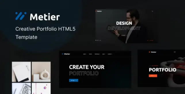 Download the HTML template of the Metier portfolio