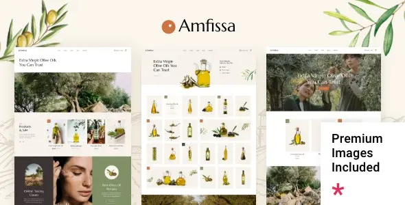 Download Amfissa organic olive sales template for WordPress