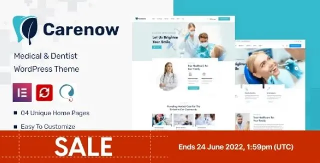 Download Carenow dental office template for WordPress