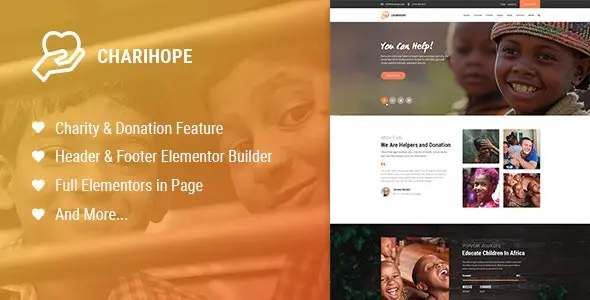 Download the Charihope charity theme for WordPress