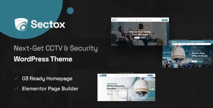 Download Sectox security and CCTV camera template for WordPress
