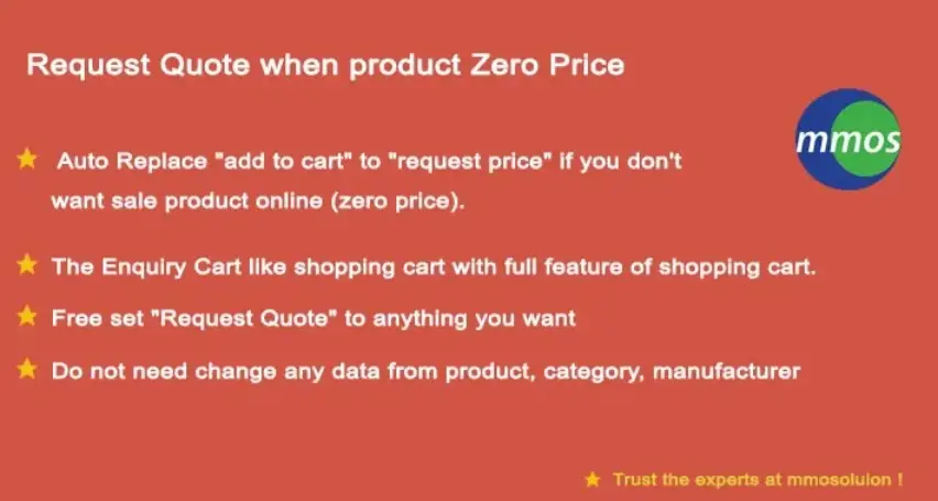 Download the Request Quote when product Zero Price plugin for Open Card