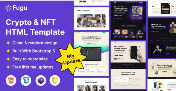 Download Fugu NFT and cryptocurrency HTML template