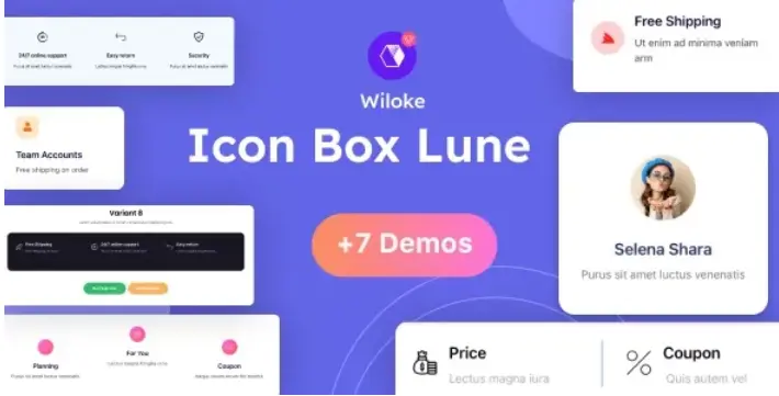 افزونه Wiloke Icon Box Lune برای المنتور