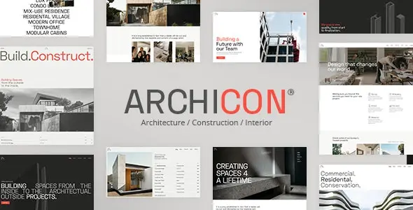 Download Archicon architecture portfolio template for WordPress