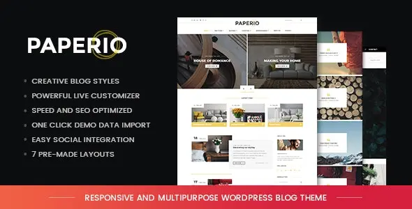 Download Paperio blog template for WordPress