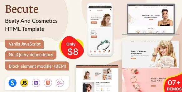 Download Becute jewelry store HTML template