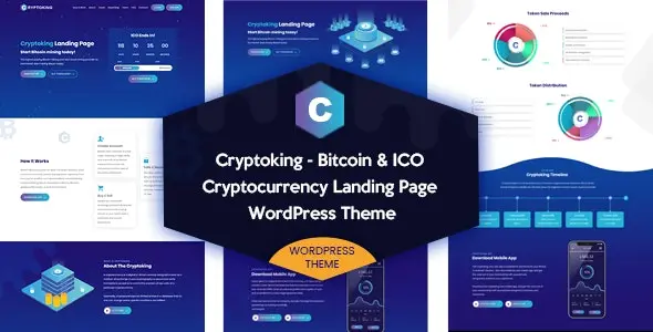 Download Cryptocurrency and Bitcoin WordPress theme Cryptoking ICO