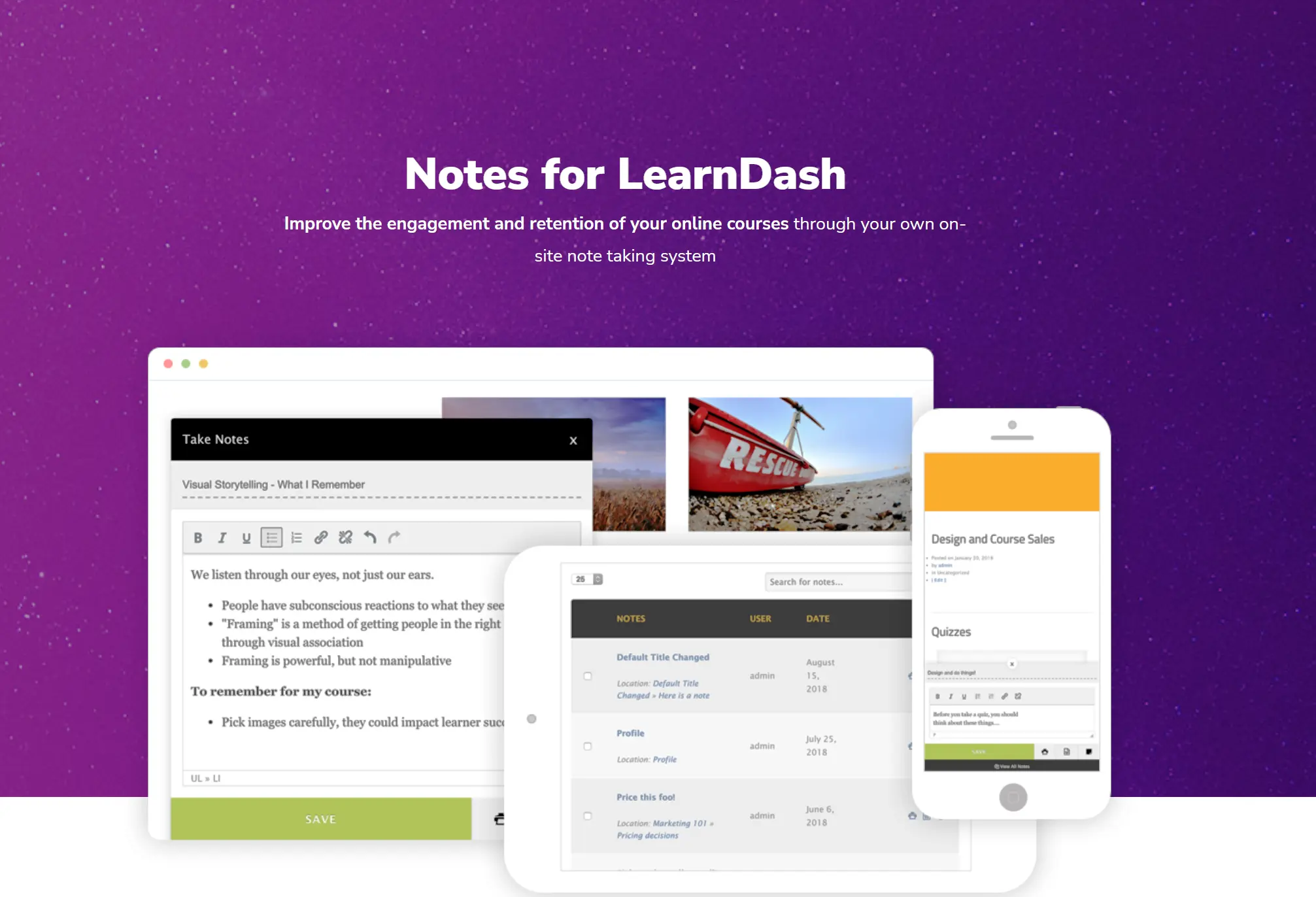 Download Snap Orbital Notes plugin for LearnDash