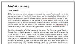 Global warming ردینگ