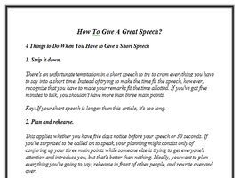 How To Give A Great Speech