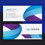 طرح کارت ویزیت آبی بنفش Blue and Purple Business Card Layout