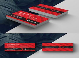 طرح کارت ویزیت قرمز Corporate Business Card Layout with Red Accents