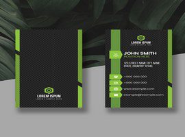 طرح کارت ویزیت عمودی سبز Green Vertical Business Card Layout