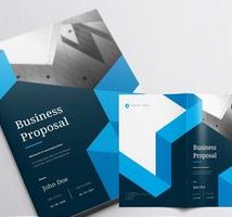 طرح پروپوزال شرکتی Business Proposal Layout with Blue Accents