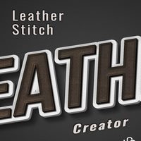 افکت فتوشاپ چرم دور دوزی Leather Stitching Effect Creator