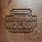 موکاپ متن فلز زنگ زده Rusted Metal Text Effect Mockup