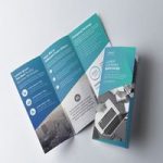 بروشور سه لت گرادینت آبی Blue Gradient Tri-fold Brochure Layout