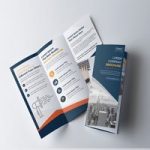 بروشور سه لت آبی نارنجی Blue and Orange Tri-Fold Brochure Layout