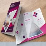 طرح بروشور سه لت Pink Trifold Brochure Layout with Triangles