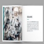 طرح لایه باز بروشور Square Brochure Layout with Teal Accents