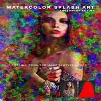 اکشن فتوشاپ آبرنگ Watercolor Splash Art Action
