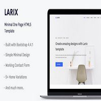 قالب HTML5 مینیمال تک صفحه Larix