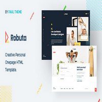 قالب PSD لایه باز سایت شخصی Robuta