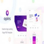 قالب Opins – Creative App Landing Page PSD Template