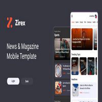 قالب مجله ای و خبری موبایل Zirex