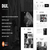 قالب HTML تک صفحه Diux