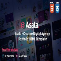 قالب HTML نمونه کار شرکتی Asata