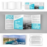 موکاپ بروشور ۴ لت- ۴ Fold Brochure Mockup