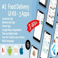 کیت رابط کاربری فلاتر Food Delivery