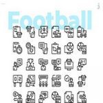 مجموعه ۳۰ طرح لایه باز آیکون فوتبال Football Icons