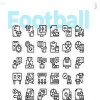 مجموعه ۳۰ طرح لایه باز آیکون فوتبال Football Icons