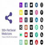مجموعه طرح لایه باز ۳۵۰ آیکون شبکه های اجتماعی Social Media Icons for Sketch
