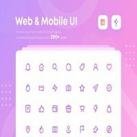 طرح لایه باز مجموعه آیکون Complete Web and Mobile UI Icons Pack