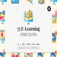 مجموعه آیکون‌های مدرسه و آموزش مجازی E-Learning elements icon pack